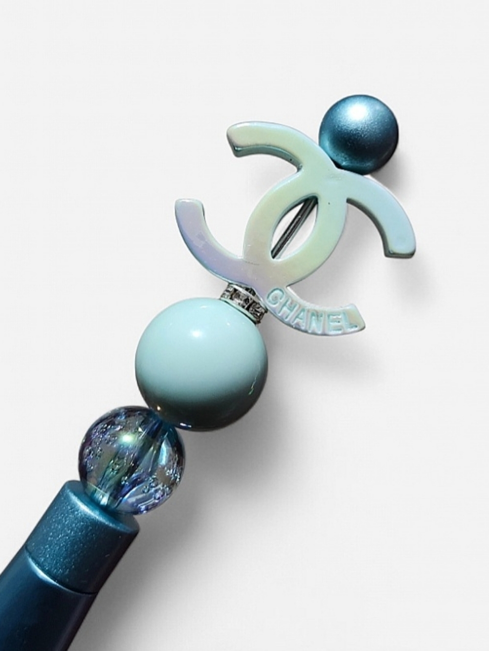 Fashion Beauty Makeup Brush Fancy Beaded Blue - Picture 2 of 4